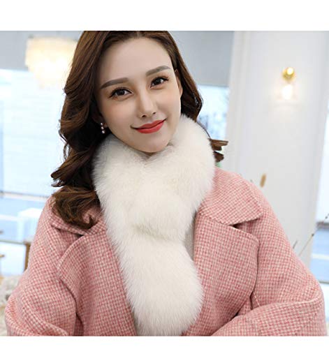 Womens Genuine Fox Hair Scarf Fluffy Collar Winter Warm Wrap Neck Warmer Wedding Party3