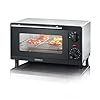 SEVERIN Mini horno tostador, horno compacto de sobremesa con grill, horno pequeño con bandeja y temporizador de 60 minutos, 800 W, 9 L, negro, TO 2052