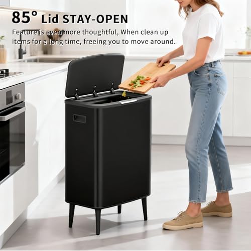 Bote de basura para cocina 16 gal mVm negro rectangular miniatura 3