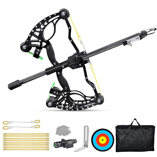 New Continuous Compound Bow – Semi-Automatic Steel Ball Shooting, High-Precision Mechanical Pulley Bow with Storage Bag, Laser Sight, Long-Range Slingshot Outdoor Hunting & Target Practice for Adults