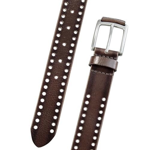 Image of Lucky Brand Men's Genuine Leather Belt | Classic | Casual | Everyday | Western | American Heritage | Metal Buckle