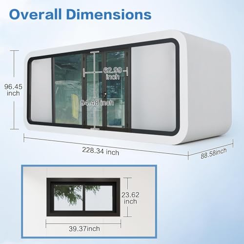 Luxury modern prefab cabin - 19ft mobile capsule with bedroom, kitchen and bathroom, storm resistant prefab cabin -15 typhoon and 10 earthquake proof mobile cabin for travel and outdoor living - Image 3