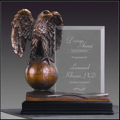 Same Day Awards The Burton Eagle Trophy W/Glass 10 Inches Personalize/Customize W/Engraving #TOP6