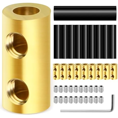 QCDENG 10PCS 10Awg 60A Quick Wiring Connection Terminal, Wire Connector with Set Screws and Thermoplastic Tube Cover