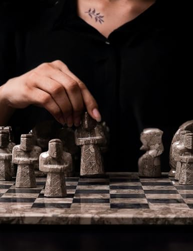 Radicaln Marble Chess Set 15" Juego de Ajedrez miniatura 2