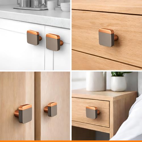 Image of VOLO Rose Gold /Black Cabinet Knob /Wardrobe Door Knobs /Cupboard Drawer Pull Handle /Kitchen Drawer Knob (Rose Gold /Black)(Knob S-175, 1 Pcs)