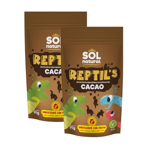 Pack 2 x Galletas Infantiles de Avena, Frutas y Cacao Bio Sol Natural 90 g