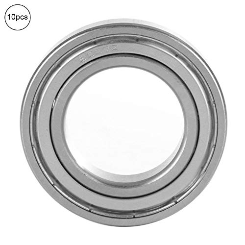 Hyuduo 10 Pcs Precision Deep Groove Double Shielded Bearing Greased Steel Ball Miniature Single Column Bearings(25 * 47 * 12mm)