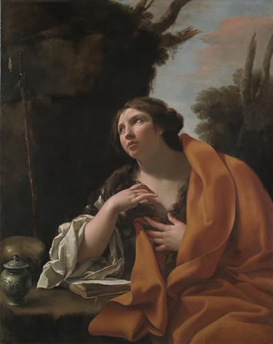 Peintures Sainte Marie Madeleine de Simon Vouet Tableaux Modernes Décoration de Bureau 60x90cm