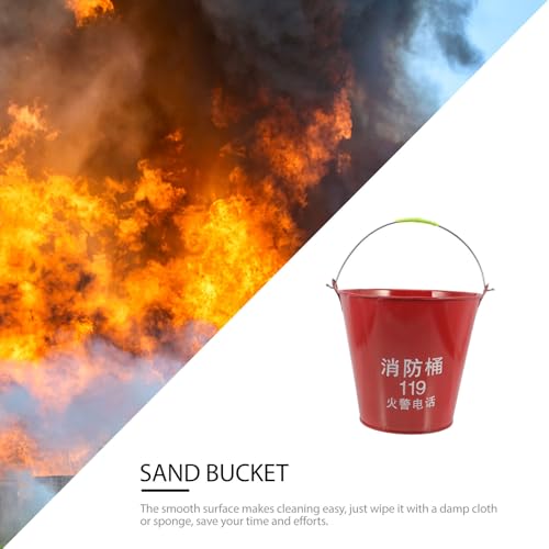 Seau à sable anti-incendie réutilisable en métal avec poignée - 8
