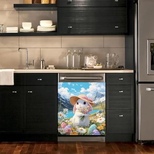 Image of BVBOX Dishwasher Magnet Cover 23 inchx26 inch, Reusable Magnetic Refrigerator Covers, Decorative Magnets Cover Fridge Door Skin Panel Stickers for Home Kitchen Appliance