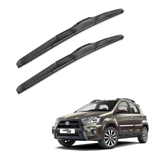 Image of Oshotto Frameless (O.E.M Type) Wiper Blades Compatible with Toyota Etios Cross (26 inch / 16 inch)