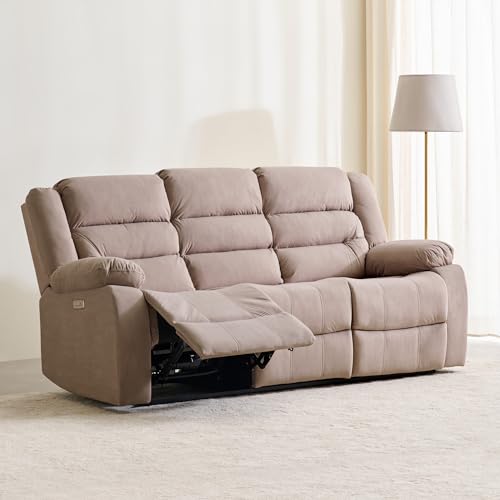 Image of Home Centre | Helios Cairo | Electric Recliner | Fabric | Solid Wood | 3 Seater Recliners | Beige | 2 Years Warranty