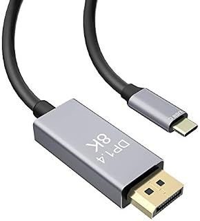 YIWENTEC 2M 6.6FT USB C to DisplayPort 1.4 8K Cable with USB-C PD 8K@60Hz 4K@144Hz Converter Thunderbolt 3 to DisplayPort Adapter 2M