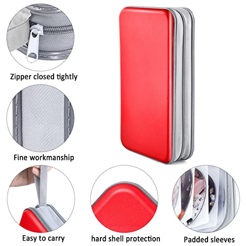 Bivisen Cd Case Wallet, 80 Capacity Dvd Vcd Media Blu-Ray Case Wallet Holder Storage Organizer (Red) #TOP1