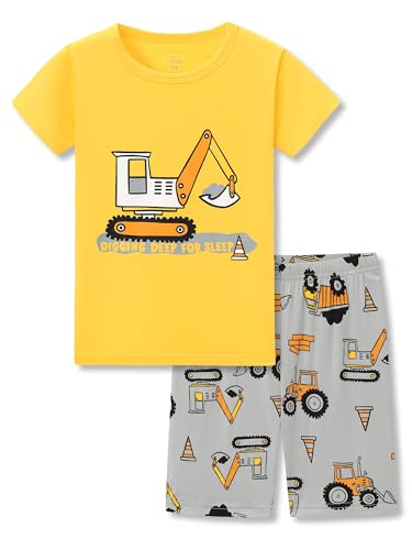 Image of Tebbis Snug-Fitting Unisex Pajamas for Boys & Girls – Dino/Stripe PJs Soft Modal Fiber Toddler Little Jammies Size 2T-7