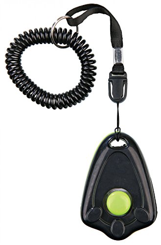 TRIXIE Clicker für das Hundetraining - gleichbleibender Ton - Spiralschlaufe fürs Handgelenk - Schnellverschluss - Kunststoff/PVC/Metall - diverse Farben - zufällige Auswahl - 6,7 cm - 2287