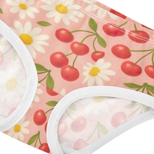 Joisal Flower Toddlers Underwear Floral 2t Cotton Little Girl Panties White Daisies Red Cherries Pink Briefs Underpants4