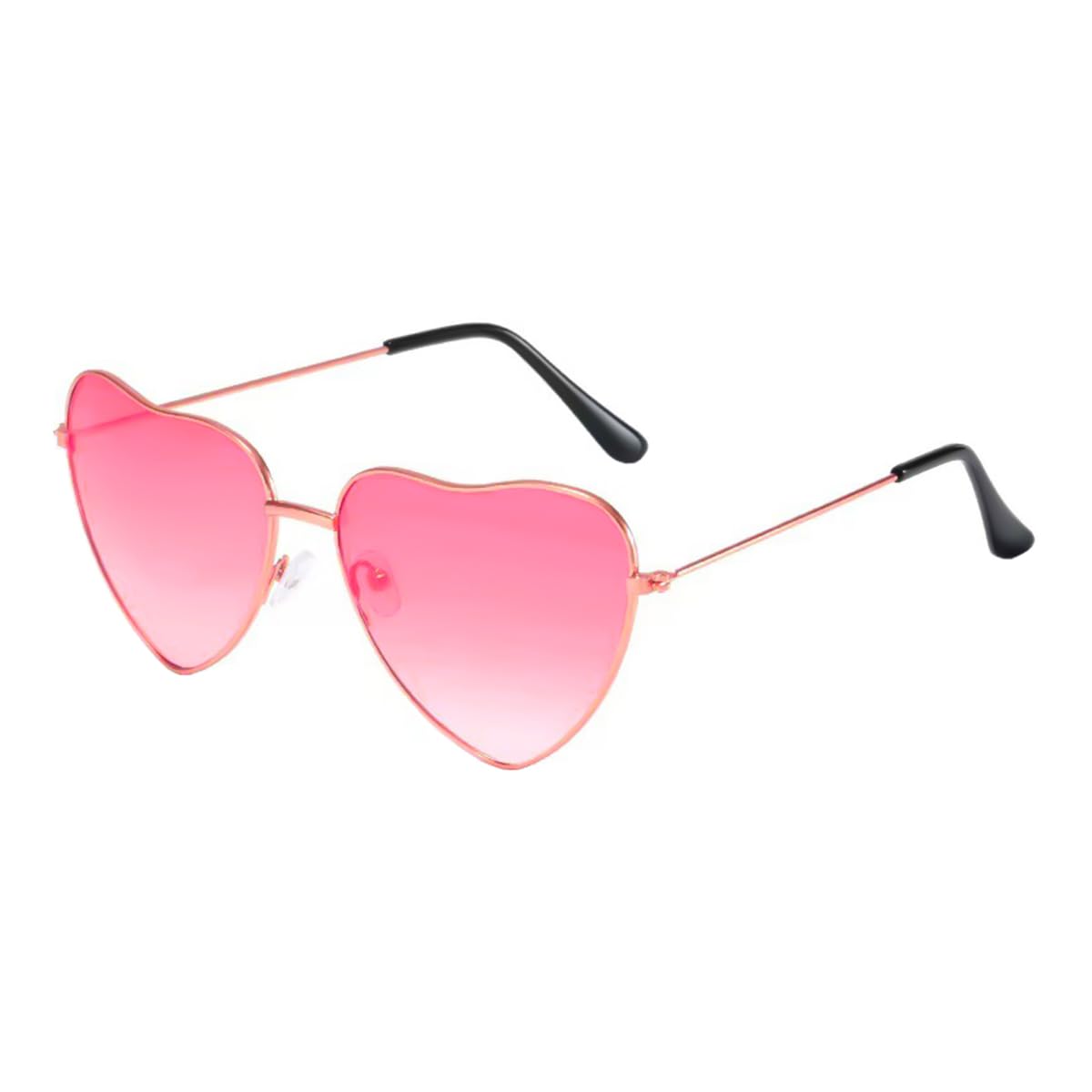 ANCLLO Pack of 2 Heart Sunglasses Retro Sunglasses Hippie Glasses 60s 70s 80s 90s Party Costume Accessory (Red) - Image 4