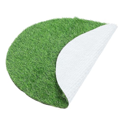 FOMIYES Tapete de Césped Artificial Redondo 80 Cm Diámetro, 2.5 Cm Grosor, para Decoración Exterior y Centro de Mesa, Alfombra de Hierba Sintética Resistente para Jardín y Comedor