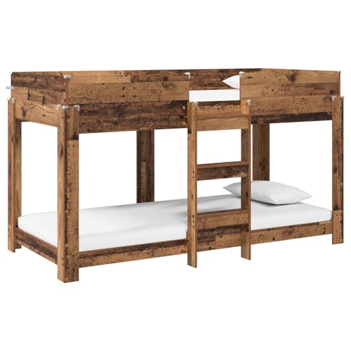 vidaXL Cama Litera para Niños con colchón Madera Vieja 100 x 200 cm, Cama literas Moderna para niños, Ahorra Espacio, diseño Elegante, Mueble Funcional, ¡Dormitorio de Dos Niveles