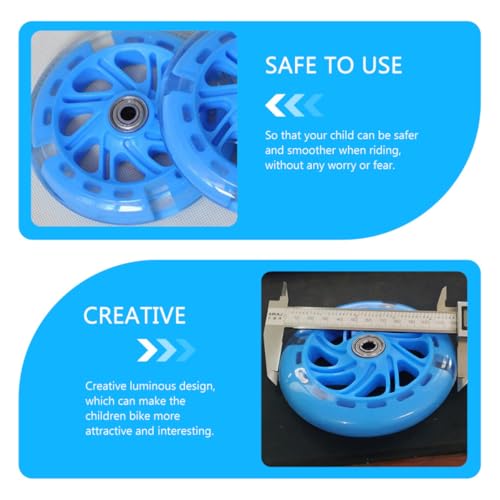 2 piezas Ruedas Auxiliares de Entrenamiento para Bicicleta, Ruedas Estables Luminiscentes de PU con Rodamientos, Juego Azul para Estabilidad en Bicicleta para Niños miniatura 6