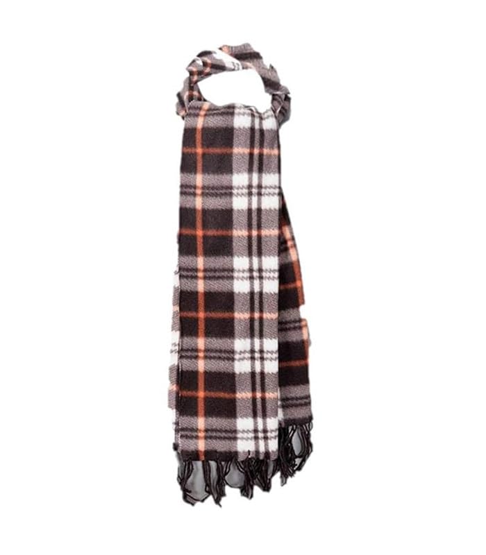 Unisex Brown Check Fleece Muffler Cum Scarf (Brown Check, Free Size)-image-8