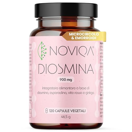 NOVIQA Diosmina Esperidina Alto Dosaggio 1000 mg, 120 Cps, Integratori per Vene Varicose Capillari e Microcircolo con Vite Rossa e Ginkgo, Circolazione Gambe e Drenante Gambe Gonfie e Pesanti, Vegan NOVIQA Diosmina Esperidina Alto Dosaggio 1000 mg, 120 Cps, Integratori per Vene Varicose Capillari e Microcircolo con Vite Rossa e Ginkgo, Circolazione Gambe e Drenante Gambe Gonfie e Pesanti, Vegan