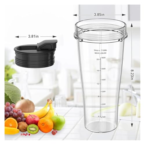 Vasos para licuadora de 24oz con tapas compatibles Ninja miniatura 4