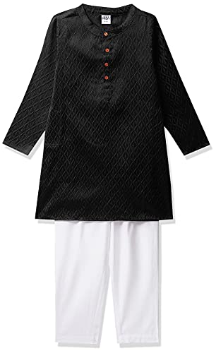 Image of Amazon Brand - Jam & Honey Boy's Cotton Festive Printed Kurta & Pant Set Which Is Both Comfortable And Stylish