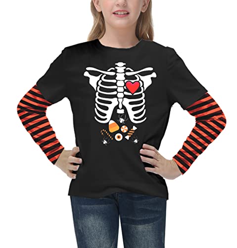 Image of Remimi Unisex Kids Christmas Long Sleeve Shirt Xmas Print Stripe Shirts 2-12 Years