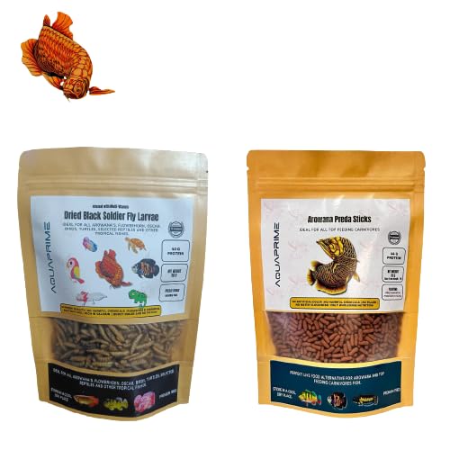 The Ultimate Arowana Feast Combo: AquaPrime Preda Sticks 45 g + AquaPrime Whole Dried Black Soldier Fly Larvae 50g Bundle (B0CK5JLNV9) Amazon Price History, Amazon Price Tracker