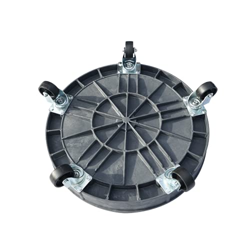 ELAFROS 30 Gallon and 55 Gallon Heavy Duty Plastic Drum Dolly – Durable Plastic Drum Cart 900 lb. Capacity- Barrel Dolly with 5 Swivel Casters Wheel, Grey, 2 Packs