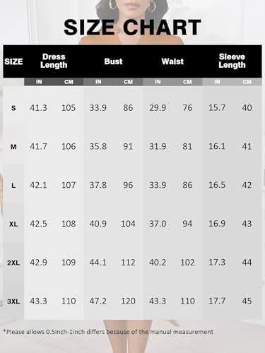 Image of PinkPatty Women's Casual A-line Midi Dresses 3 /4 Sleeve V Neck Fit and Flare Dress with Pockets