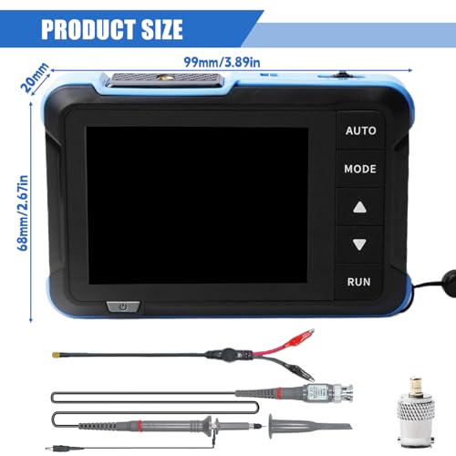 Oszilloskop Handheld, Digital Handoszilloskop 400V 200KHz Bandbreite Abtastrate 2.5MS/s Tragbare Oscilloscope 2.8 TFT Auto/Nomal/Einzel Triggermodus Tasche Oszilloskope für Anfänger