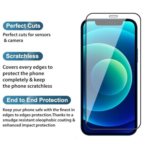 POPIO Military-Grade Gorilla Tempered Glass Compatible For iPhone 12/12 Pro (Black) Edge To Edge Coverage With Easy Installation Kit 2 41tYARZqJiL
