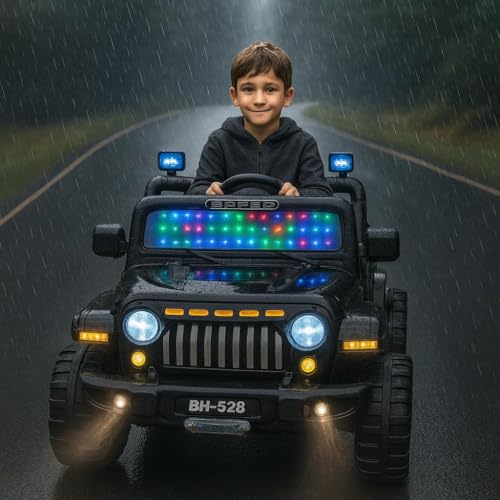 Image of Kawaii Kids Battery Operated Car for Kids, Electric Ride-On SUV with Parent Remote Control, USB, Bluetooth, LED Windshield Lights, Rechargeable Battery, Kids Ride-On Car for Boys & Girls Age 1-5 Years