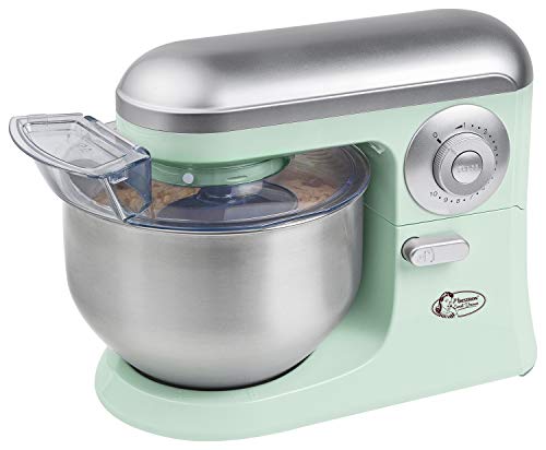 Bestron Küchenmaschine im Retro Design mit Schneebesen, Knethaken und Rührarm, Sweet Dreams, 1200 Watt, Mint – Bild 3
