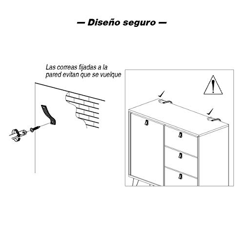 COSTWAY-Aparador-con-Cajones-Armario-Gabinete-Consola-de-Madera-Mueble-Multiuso-para-Salon-Cocina-Entrada-Oficina-Natural