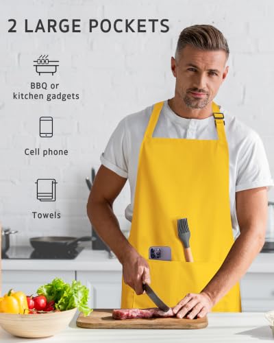 Image of Syntus Chef Apron for Men Women with Pockets, Thick Grilling BBQ Apron