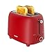 COMFEE' Retro Series 2-Scheiben-Toaster mit Auftau- und Wiederaufwärmfunktion, Kunststoff, Rot, MT-RP2L18W2(RT)