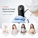 iHealth No-Touch Digital Forehead Thermometer for Adults, Babies, Kids, 3 Ultra-Sensitive Sensors, Quiet Vibration Feedback, Large LED Digits, Easy to Use for Home, PT3 Black