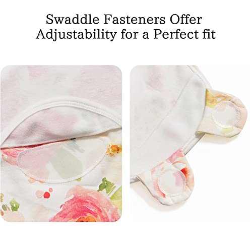 Image of Little Tots Swaddle Blanket for Baby Girl Boy Easy Change Infant Wrap 3 Pack Adjustable Sleep Sack for Newborn Babies 0-3 Month (Rainbow and Flowers)