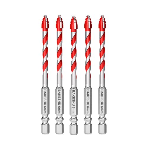 Eccentriche,punte trapano muro,punte per gres porcellanato,punte in carburo di tungsteno per piastrelle,vetro,quarzo,porcellana,cemento,ceramica,mattoni,granito,marmo,plastica(6mm 5 pezzi)