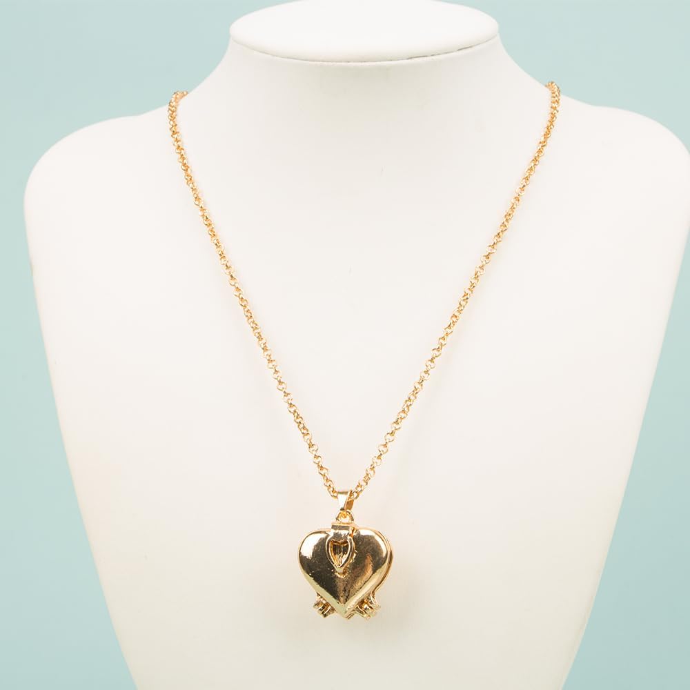 ZORZA 2Pcs Charming Folding Heart Locket Necklace 4 Leaf Clover Pendant Necklace That Holds 4 Photos,Ideal for Women(Gold,Silver)