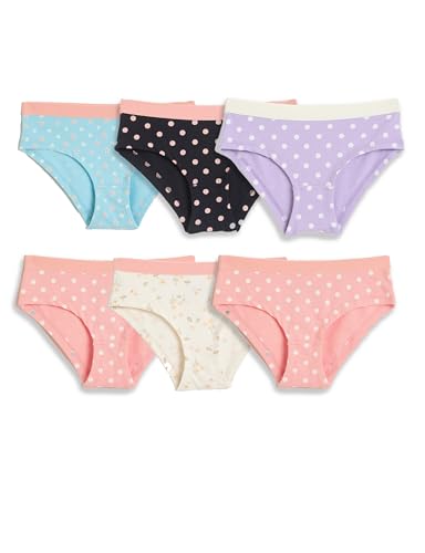 Image of Amazon Brand - Symbol Girls Assorted Prints Cotton Stretchable Briefs with Soft Waistband | Aged 3-14 Years (Available in Combo Pack of 3 and 6)