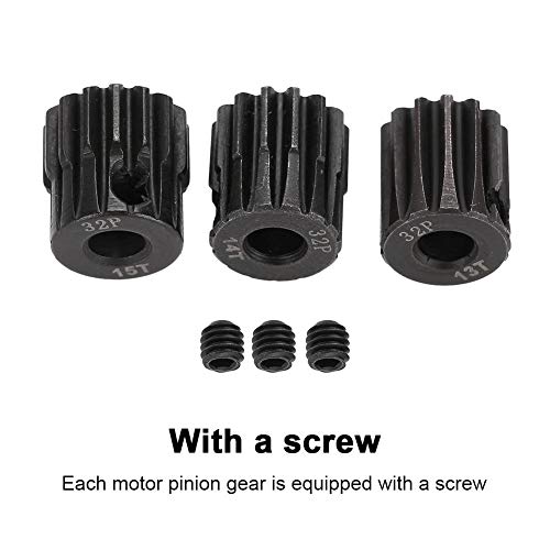 Tbest Motor Pinion Gears, 32DP ¢5mm 13-15T 16-18T Pinion Gears Combo Set for 1/8 RC Car(13T 14T 15T) Car Model Accessory Model Toy - Image 4