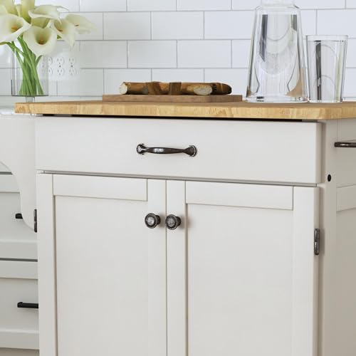 Homestyles Cuisine Kitchen Cart, Wood Top, 18.75 x 32.5 x 35.5 inches, Off White