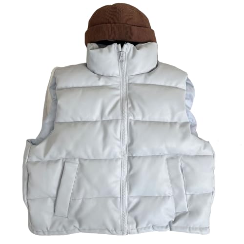 Toddler Boys Puffer Vest Water-Resistant Faux Leather Down Jacket Sleeveless Outerwear Tween Kids Quilted Zip Up Coat2
