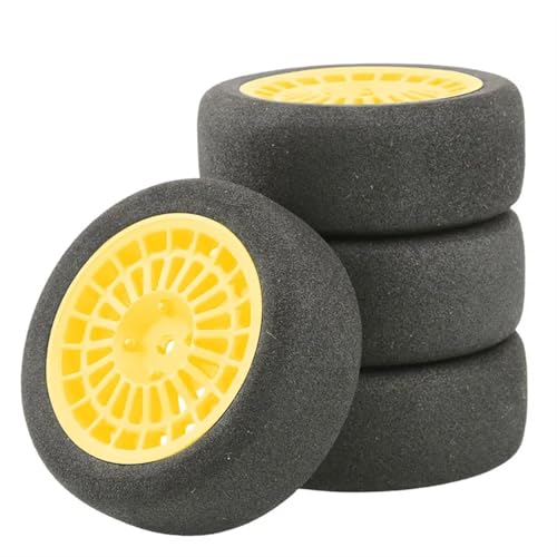 Pneus de voiture RC jaunes échelle 1/10 pour restaurer le grip de votre Tamiya TT02 ou HPI